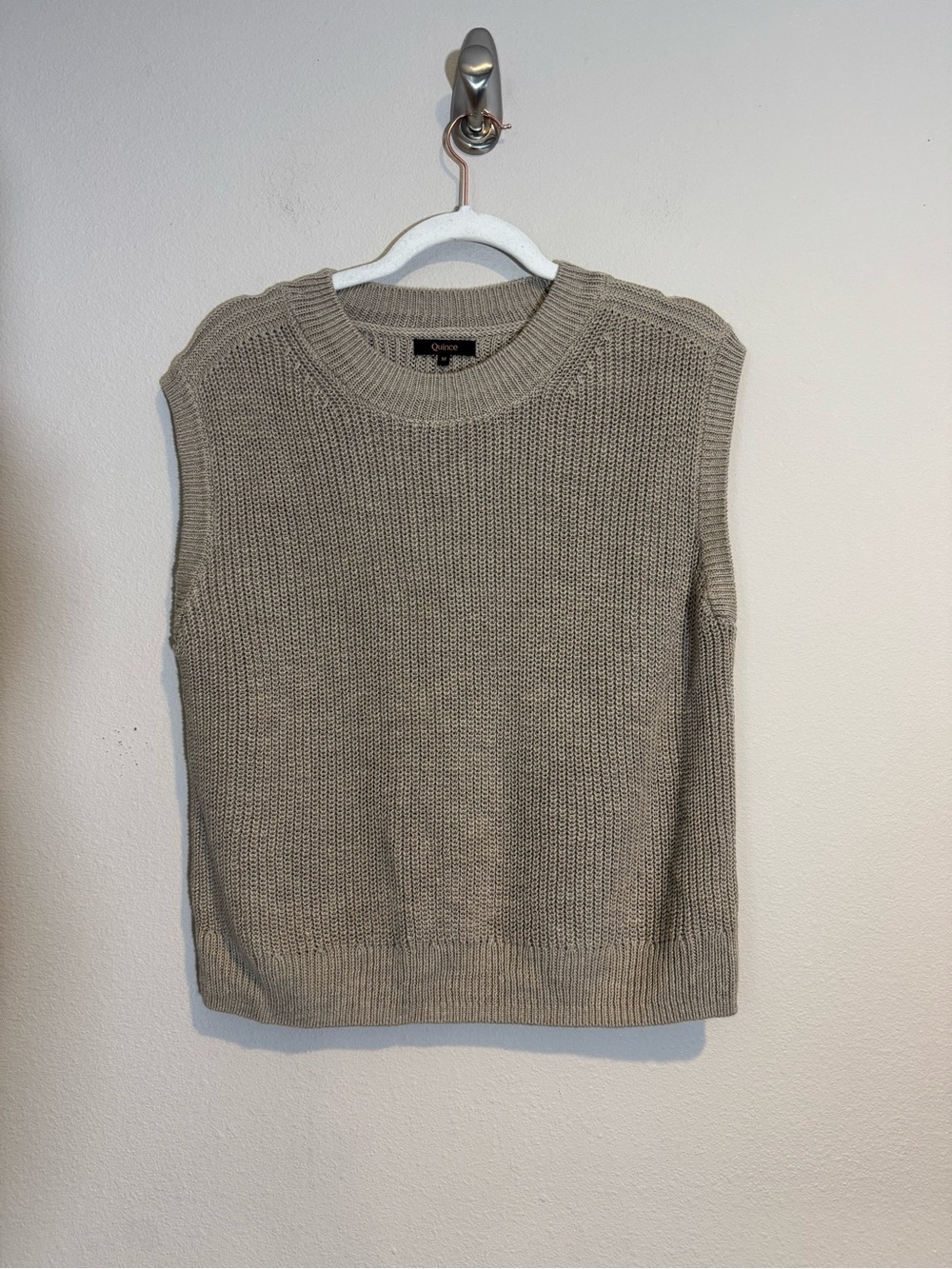 Quince Cotton Linen Sweater Tank Earthen Khaki - Picture 4 of 9